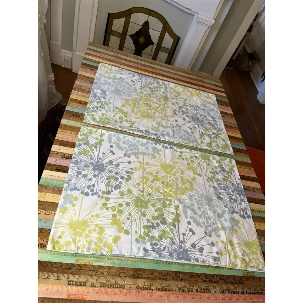 THE COMPANY STORE 3pc Duvet Cover Full Size 84 X 90 Dandelion Retro 100% Cotton